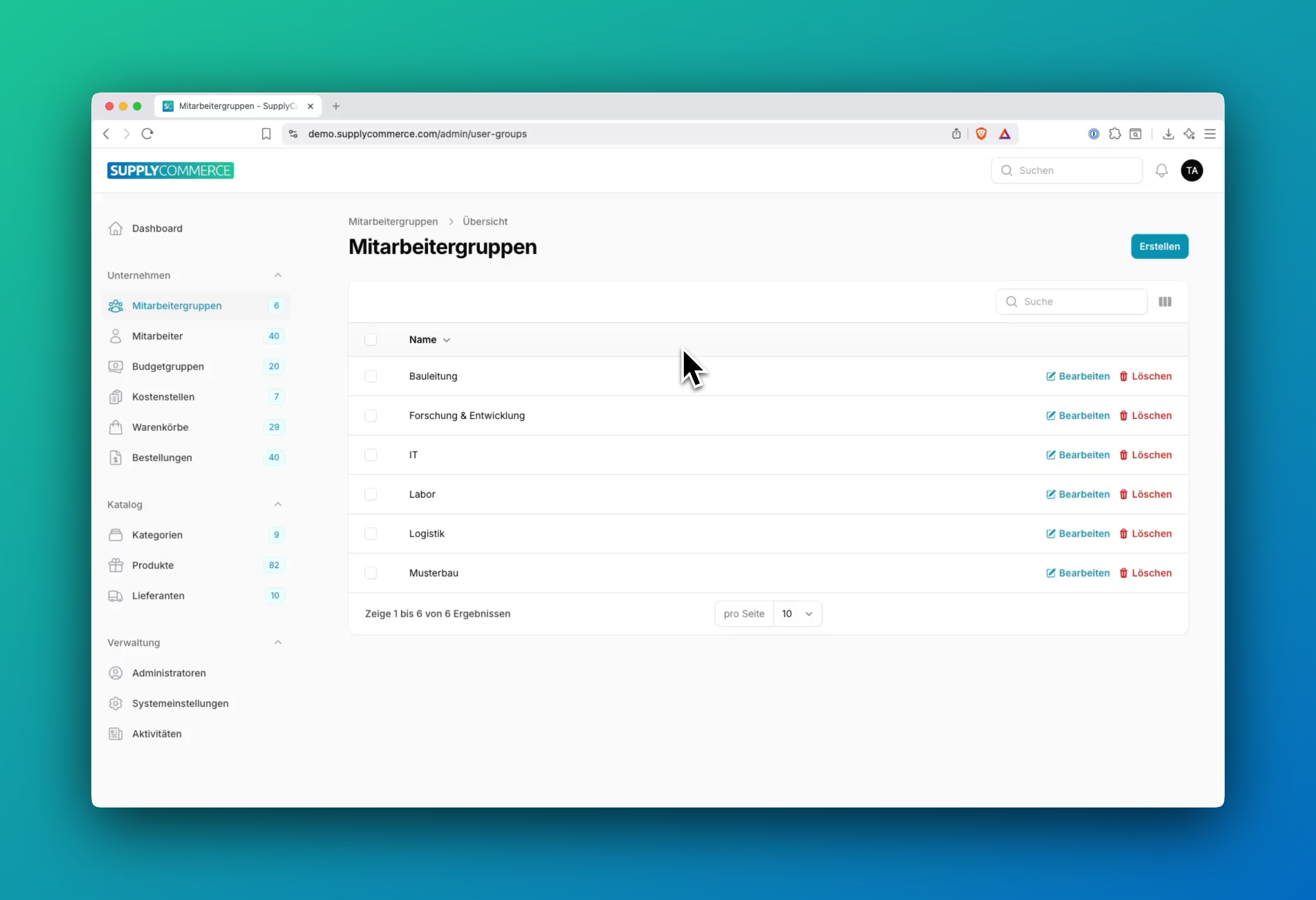 Mitarbeitergruppen Vorschau